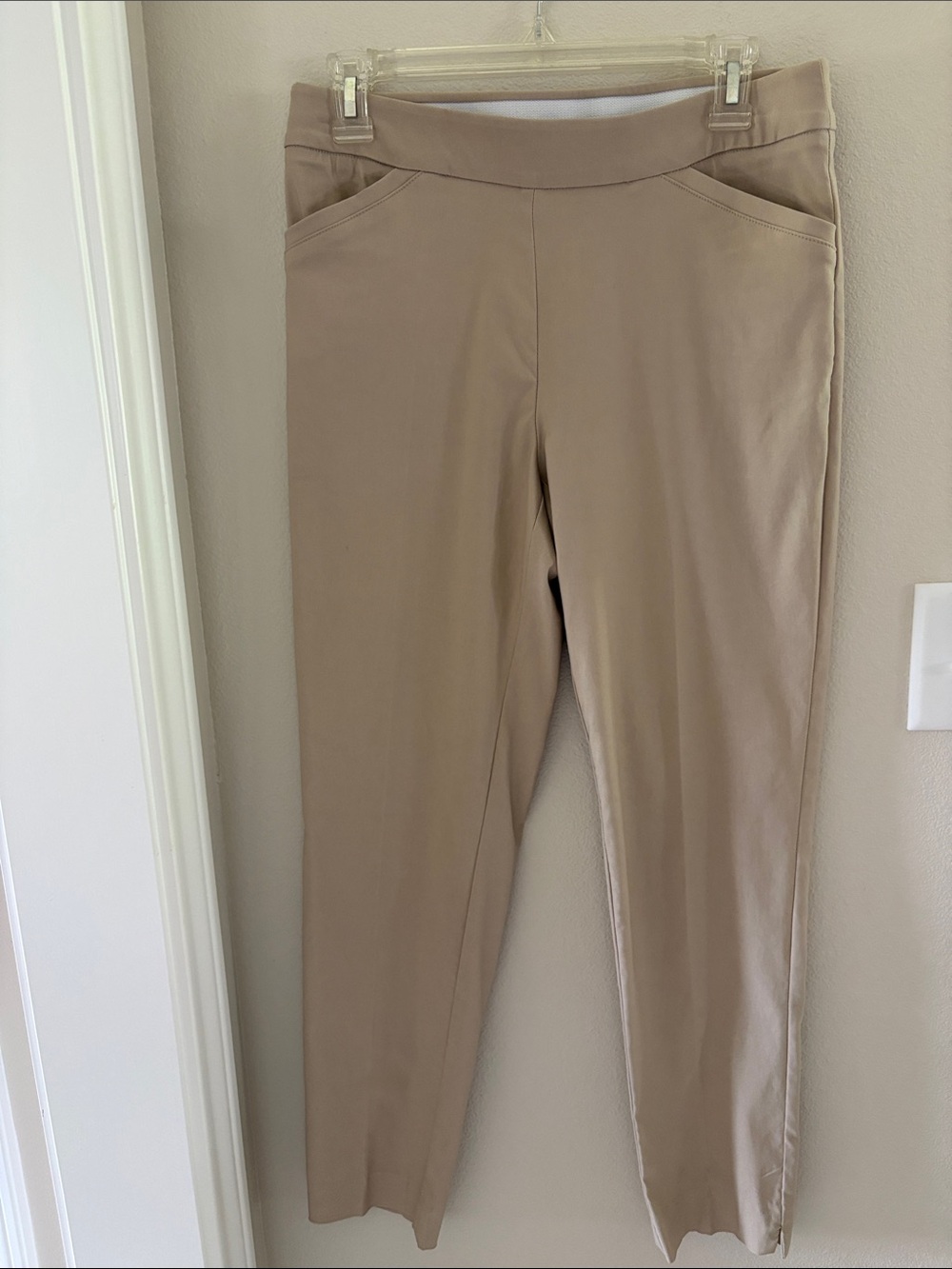 Counterparts Straight-Leg Pull-On Pants in Taupe
